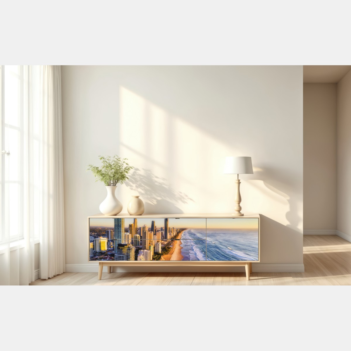 Naklejka repozycjonowalna wschód słońca nad Surfers Paradise – Wallissimo® Naklejka repozycjonowalna wschód słońca nad Surfers Paradise – Wallissimo®