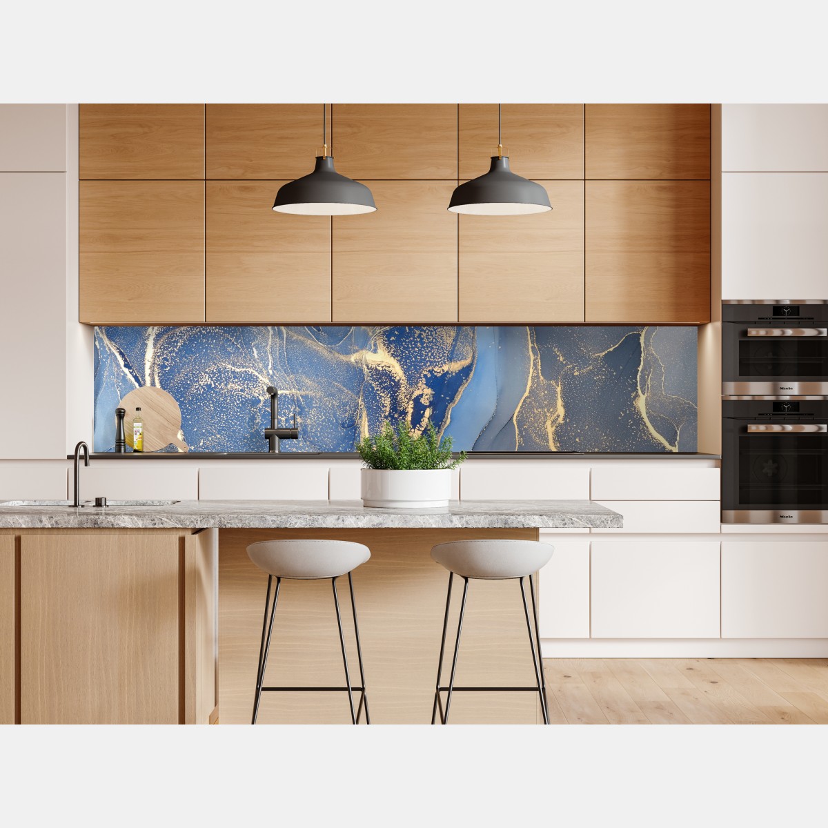 Naklejka repozycjonowalna oceaniczny niebieski marmur ze złotymi żyłkami – Wallissimo® Naklejka repozycjonowalna oceaniczny niebieski marmur ze złotymi żyłkami – Wallissimo®