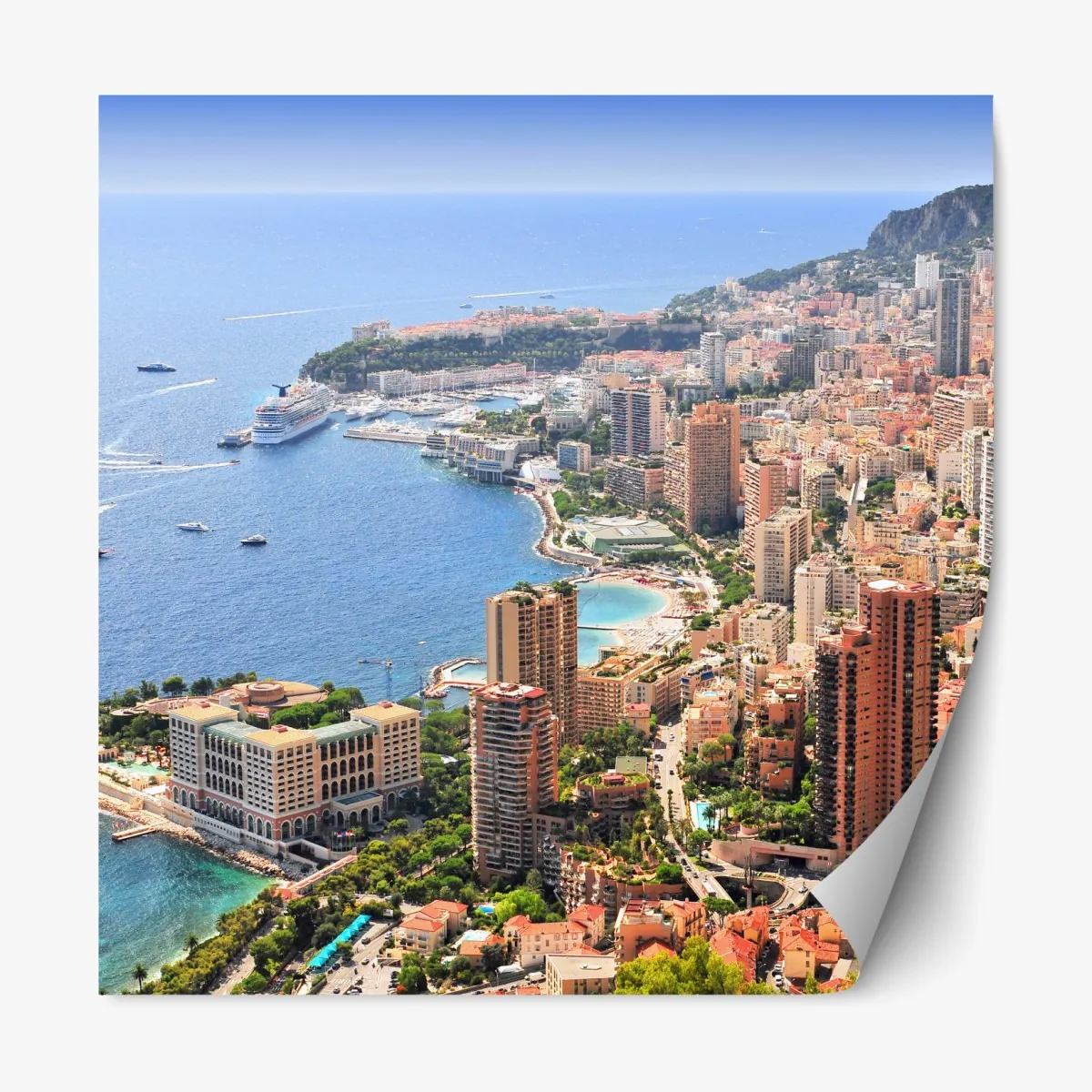 Naklejka repozycjonowalna słoneczna panorama nadmorskiego miasta – Wallissimo® Naklejka repozycjonowalna słoneczna panorama nadmorskiego miasta – Wallissimo®