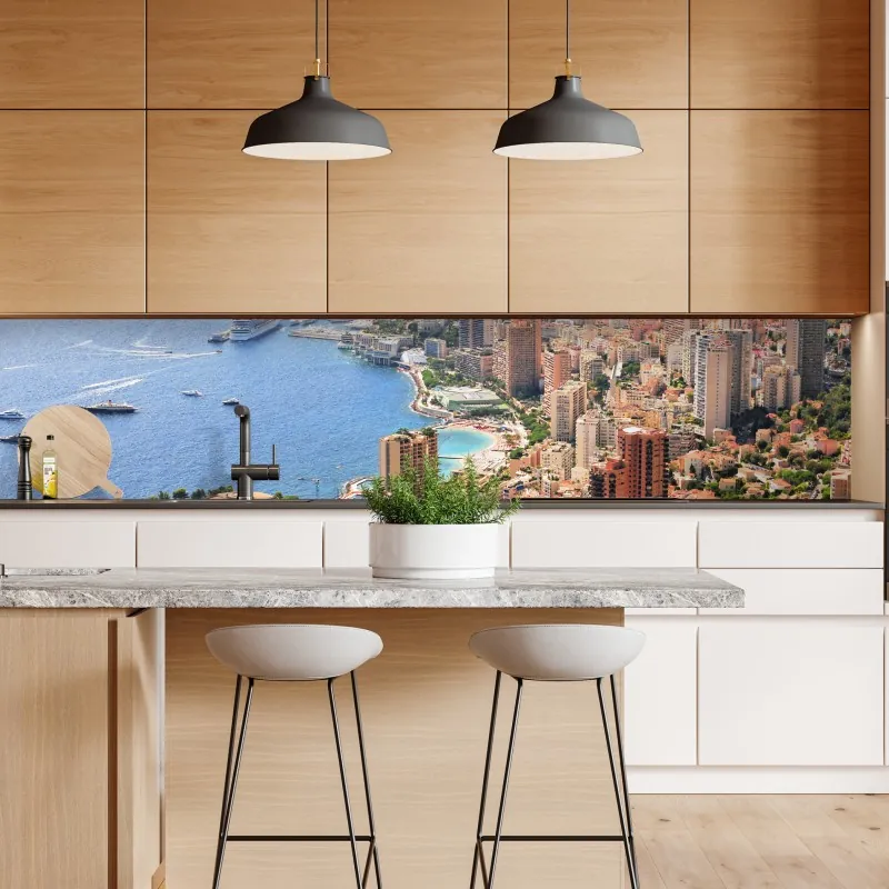 Naklejka repozycjonowalna słoneczna panorama nadmorskiego miasta – Wallissimo® Naklejka repozycjonowalna słoneczna panorama nadmorskiego miasta – Wallissimo®