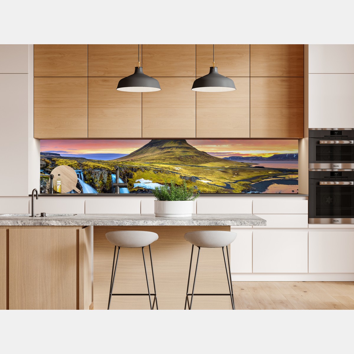 Naklejka repozycjonowalna Kirkjufell wschód słońca górski pejzaż – Wallissimo® Naklejka repozycjonowalna Kirkjufell wschód słońca górski pejzaż – Wallissimo®