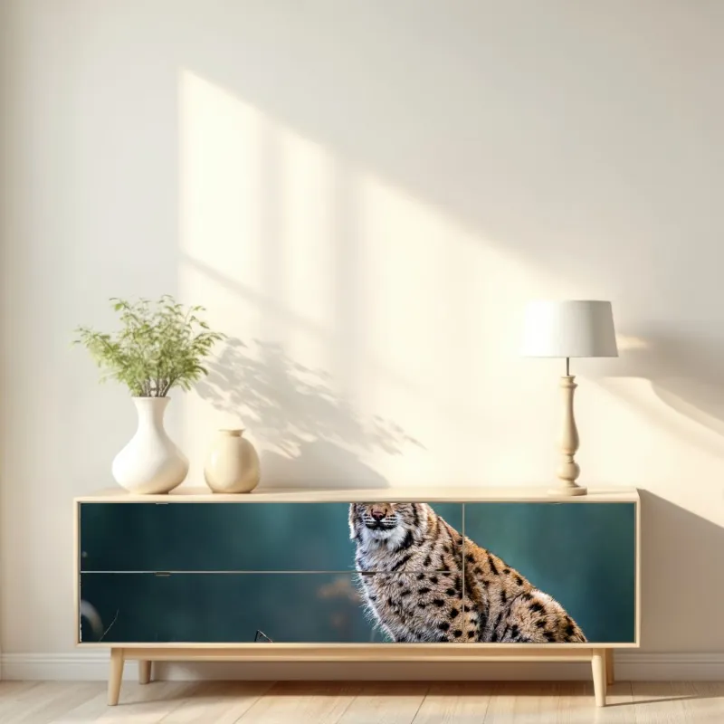 Naklejka repozycjonowalna majestatyczny ryś w naturalnym środowisku – Wallissimo® Naklejka repozycjonowalna majestatyczny ryś w naturalnym środowisku – Wallissimo®