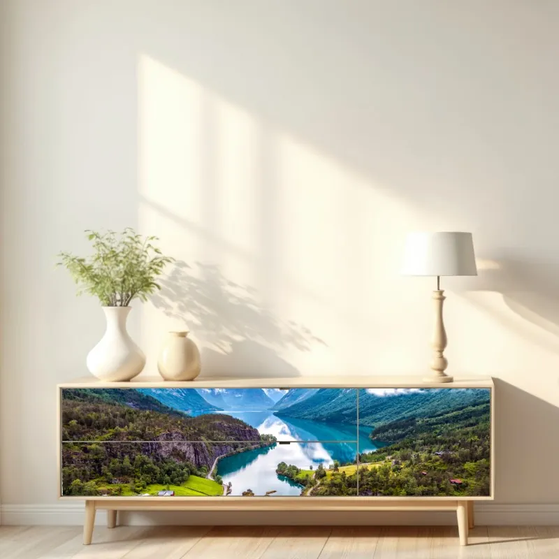 Naklejka repozycjonowalna delikatne zbliżenie mlecza w miękkim niebieskim – Wallissimo®