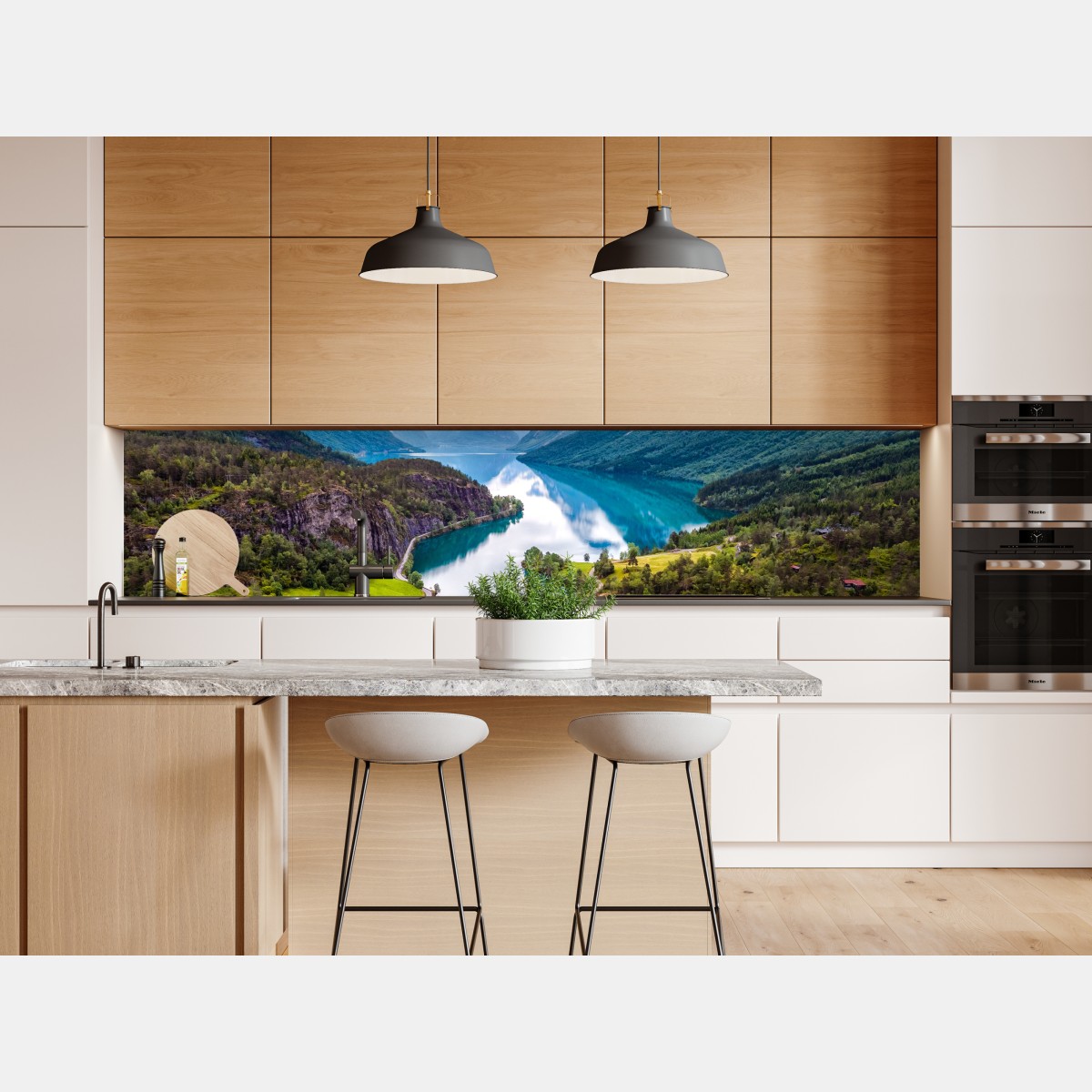 Naklejka repozycjonowalna Norwegia fjord z lotu ptaka – Wallissimo® Naklejka repozycjonowalna Norwegia fjord z lotu ptaka – Wallissimo®