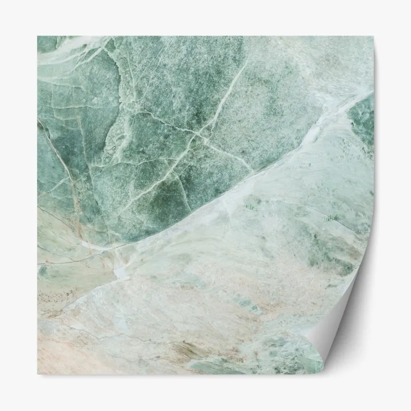 Naklejka repozycjonowalna zielona marmurowa faktura abstrakcyjna