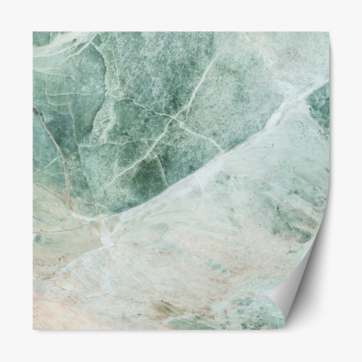 Repositionable sticker green marble abstract texture