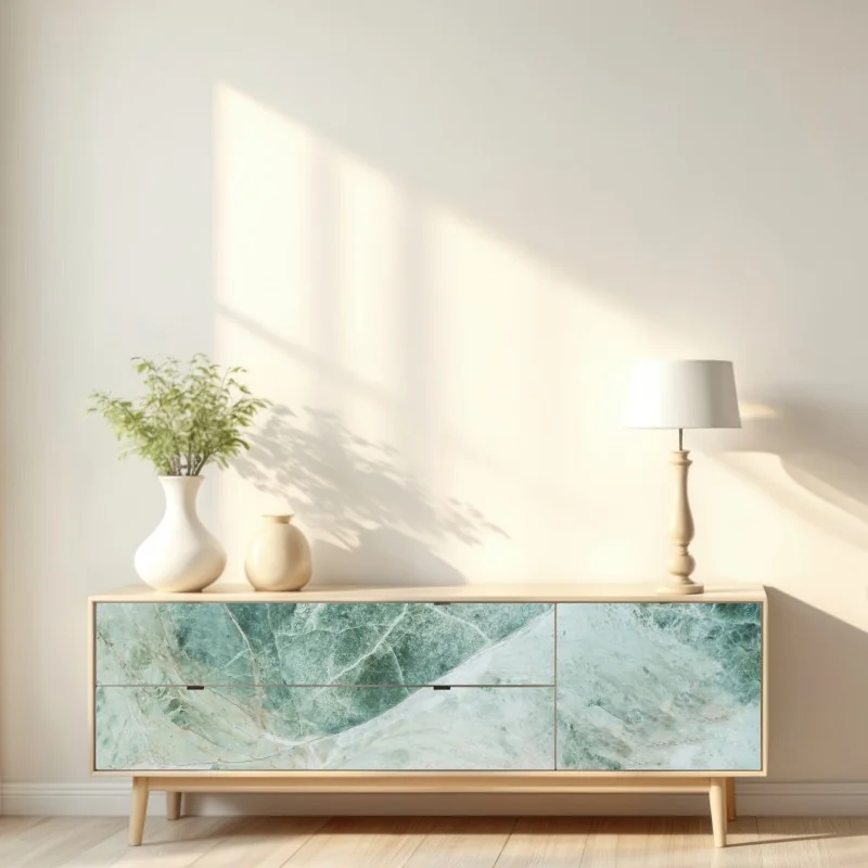 Naklejka repozycjonowalna zielona marmurowa faktura abstrakcyjna – Wallissimo® Naklejka repozycjonowalna zielona marmurowa faktura abstrakcyjna – Wallissimo®