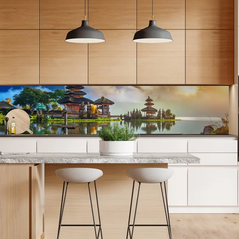 Naklejka repozycjonowalna słoneczna łąka o zachodzie słońca – Wallissimo®