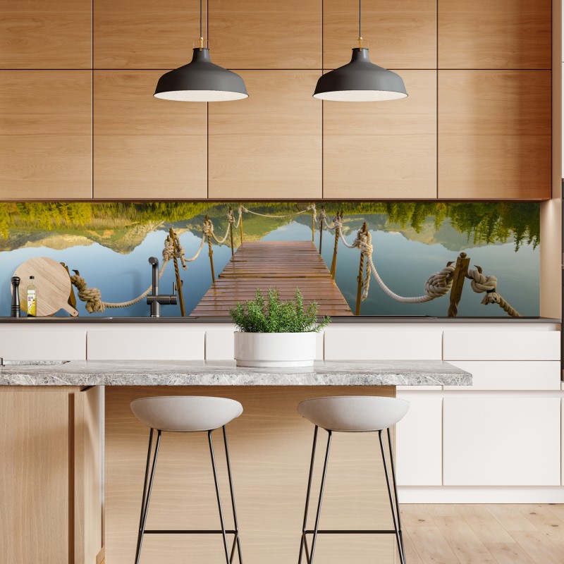 Naklejka repozycjonowalna pomost nad jeziorem Strbske Pleso – Wallissimo® Naklejka repozycjonowalna pomost nad jeziorem Strbske Pleso – Wallissimo®