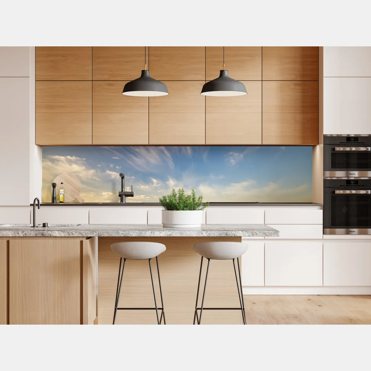 Naklejka repozycjonowalna zielona łąka z rzędami młodych drzew – Wallissimo® Naklejka repozycjonowalna zielona łąka z rzędami młodych drzew – Wallissimo®