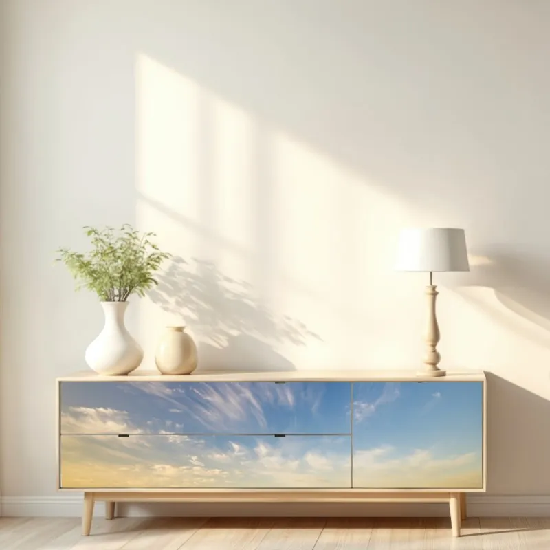 Naklejka repozycjonowalna zielona łąka z rzędami młodych drzew – Wallissimo® Naklejka repozycjonowalna zielona łąka z rzędami młodych drzew – Wallissimo®