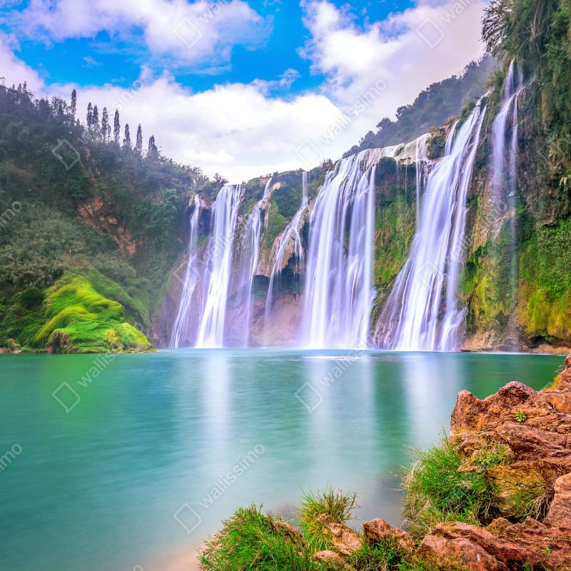 Naklejka repozycjonowalna wodospad Jiulong w Luoping – Wallissimo® Naklejka repozycjonowalna wodospad Jiulong w Luoping – Wallissimo®