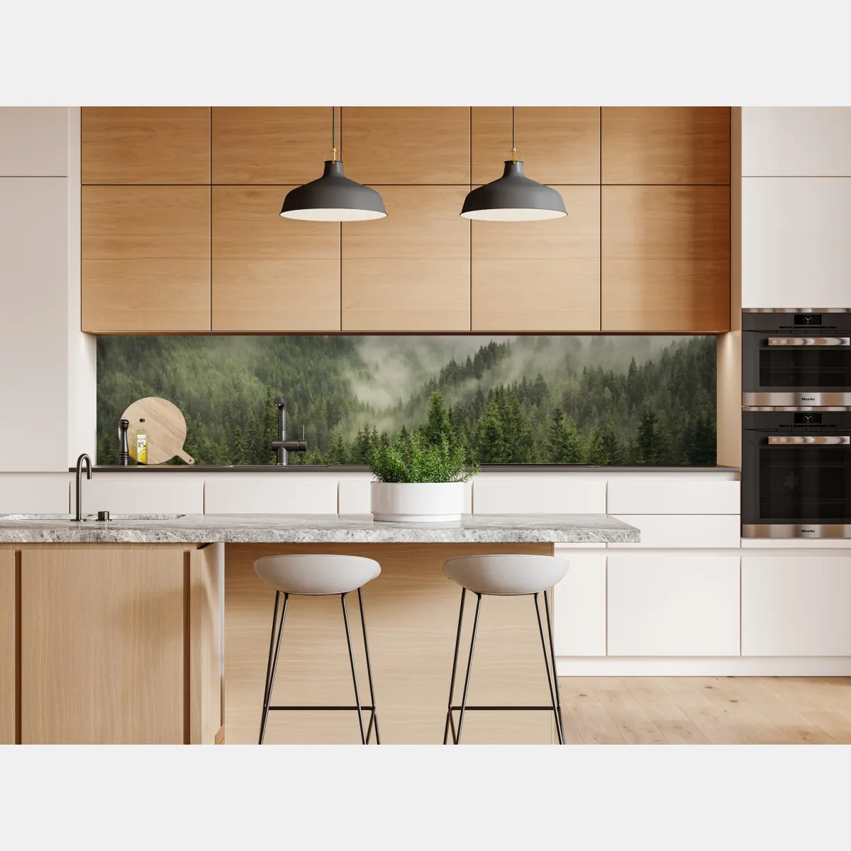 Naklejka repozycjonowalna mglisty las iglasty – Wallissimo® Naklejka repozycjonowalna mglisty las iglasty – Wallissimo®