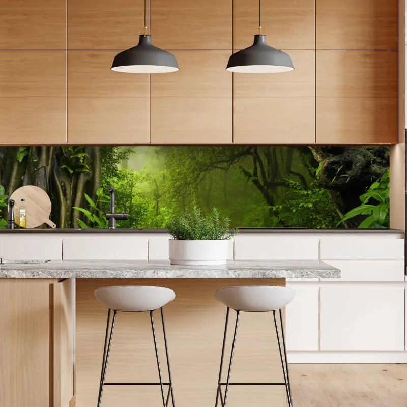 Naklejka repozycjonowalna turkusowe jezioro i górski pejzaż – Wallissimo®