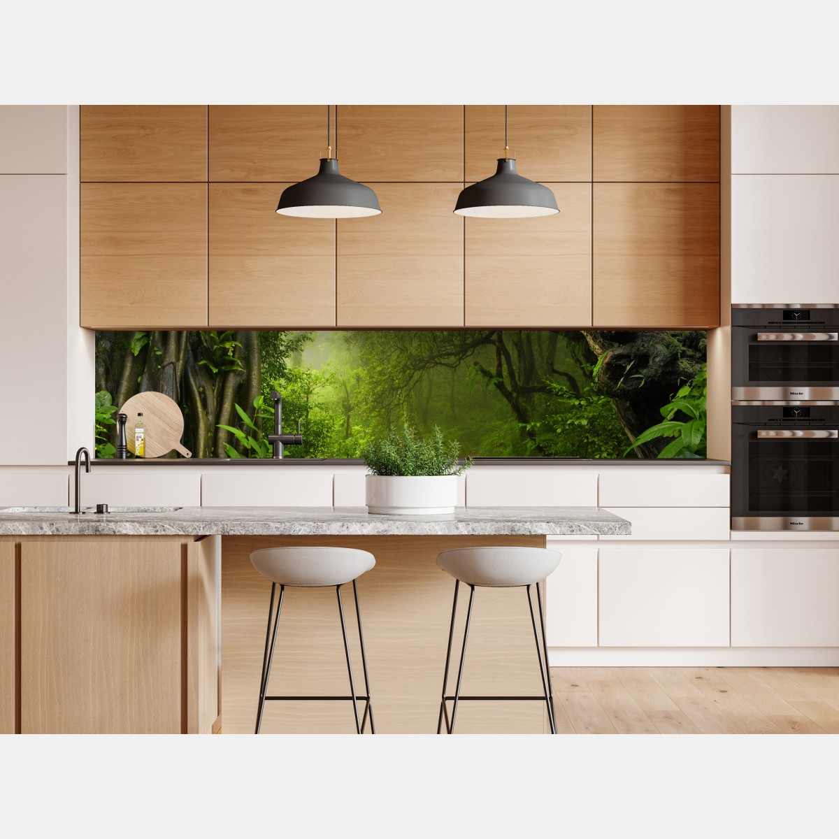 Naklejka repozycjonowalna bujna mglista leśna ścieżka – Wallissimo® Naklejka repozycjonowalna bujna mglista leśna ścieżka – Wallissimo®