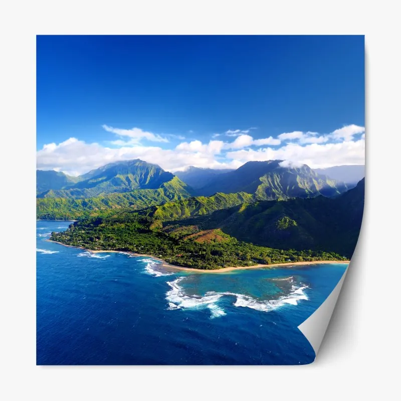 Naklejka repozycjonowalna niebieska geometryczna kompozycja 3d – Wallissimo®