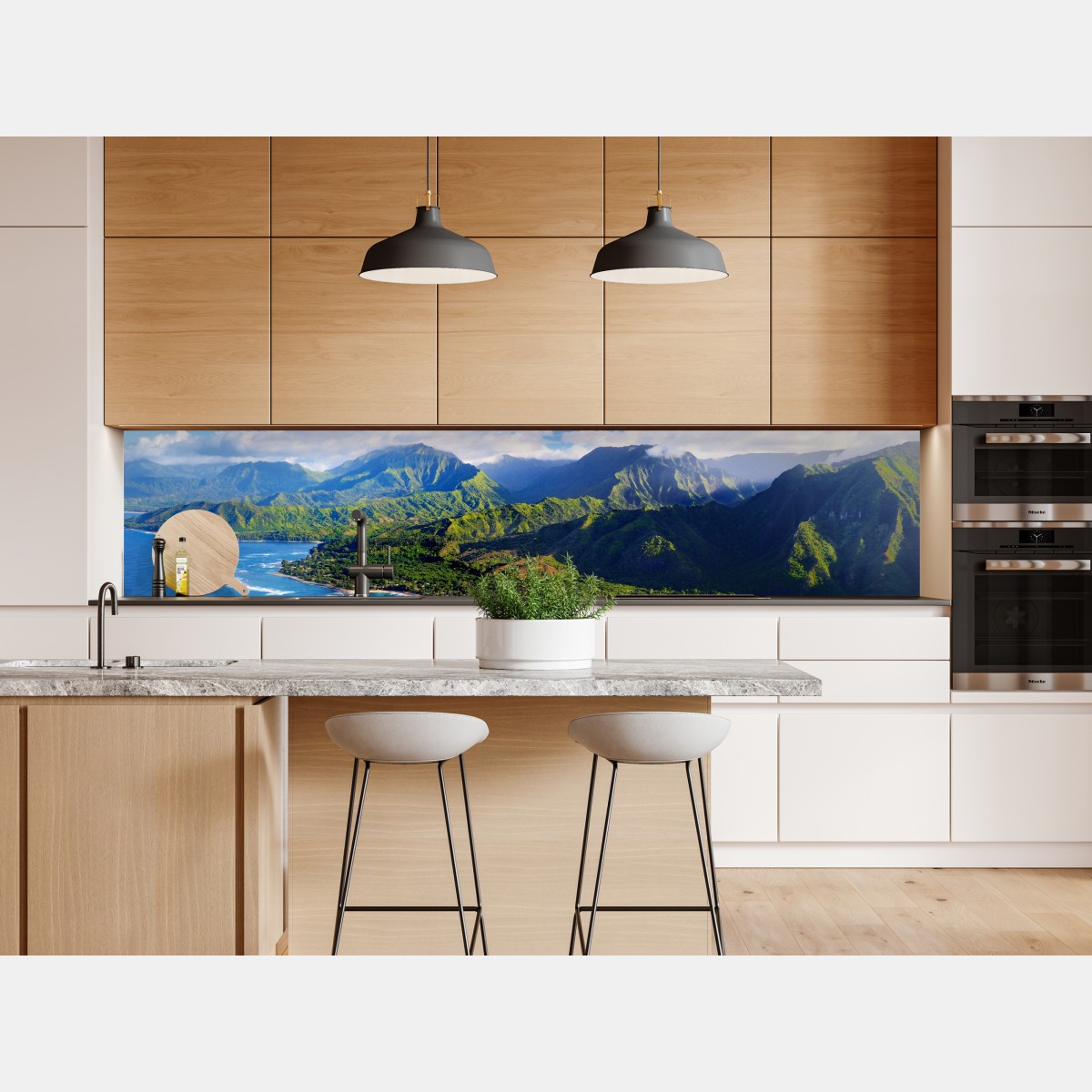 Naklejka repozycjonowalna panorama tropikalnego wybrzeża z lotu ptaka – Wallissimo® Naklejka repozycjonowalna panorama tropikalnego wybrzeża z lotu ptaka – Wallissimo®