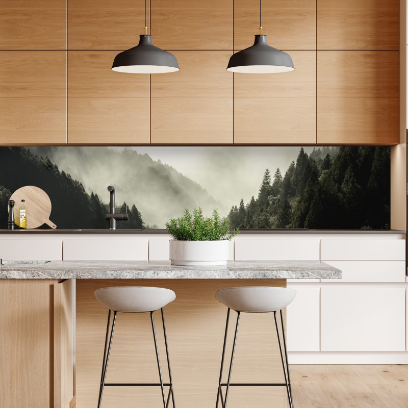 Naklejka repozycjonowalna mglista górska dolina – Wallissimo® Naklejka repozycjonowalna mglista górska dolina – Wallissimo®