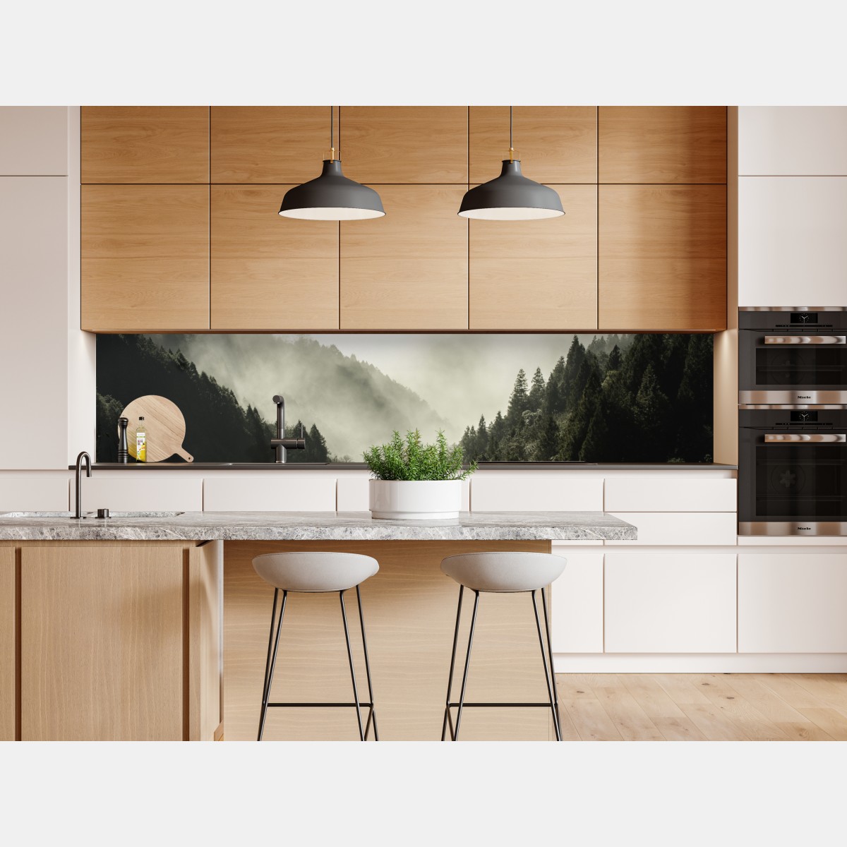 Naklejka repozycjonowalna mglista górska dolina – Wallissimo® Naklejka repozycjonowalna mglista górska dolina – Wallissimo®