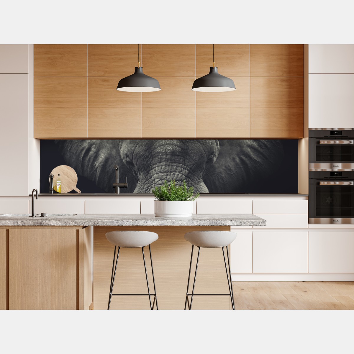 Naklejka repozycjonowalna dostojny portret słonia w monochromie – Wallissimo® Naklejka repozycjonowalna dostojny portret słonia w monochromie – Wallissimo®