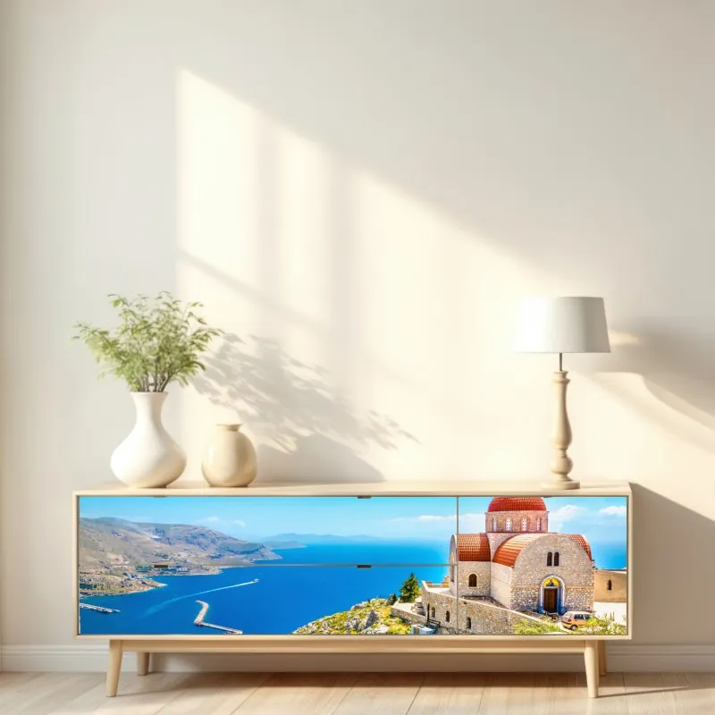 Naklejka repozycjonowalna pawie i czaple w kwiatowej scenie – Wallissimo®