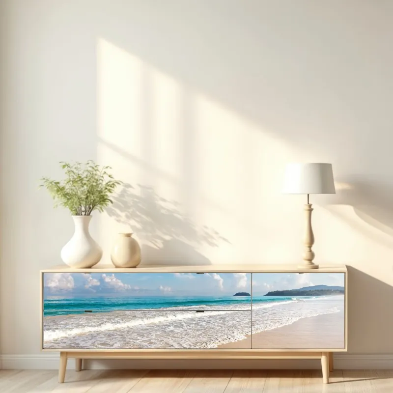 Naklejka repozycjonowalna plaża Karon, Phuket: spokojne morze – Wallissimo® Naklejka repozycjonowalna plaża Karon, Phuket: spokojne morze – Wallissimo®