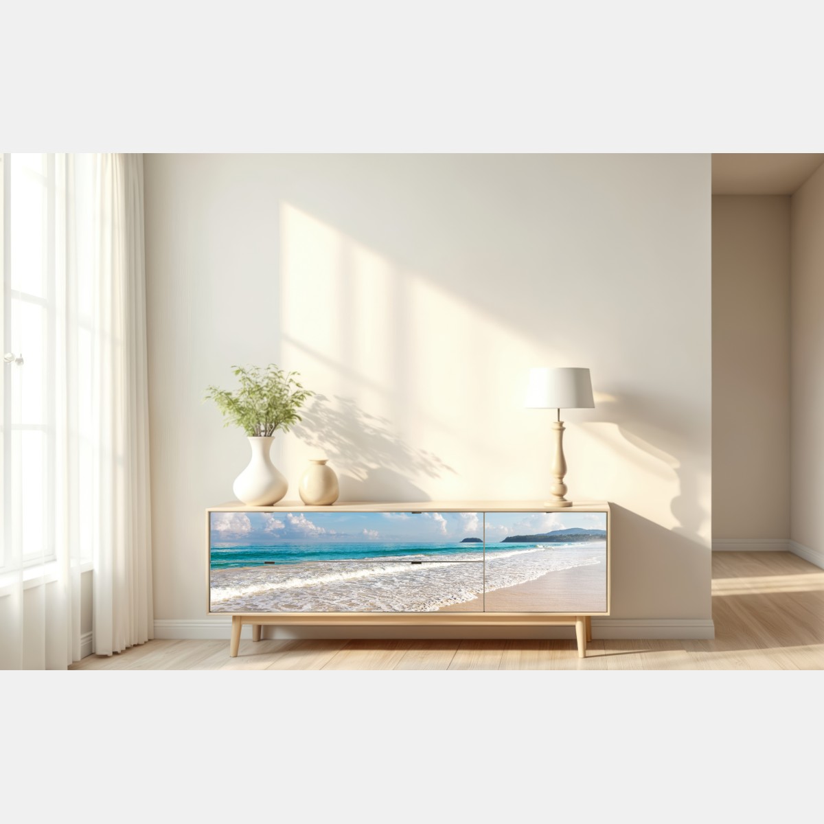 Naklejka repozycjonowalna plaża Karon, Phuket: spokojne morze – Wallissimo® Naklejka repozycjonowalna plaża Karon, Phuket: spokojne morze – Wallissimo®