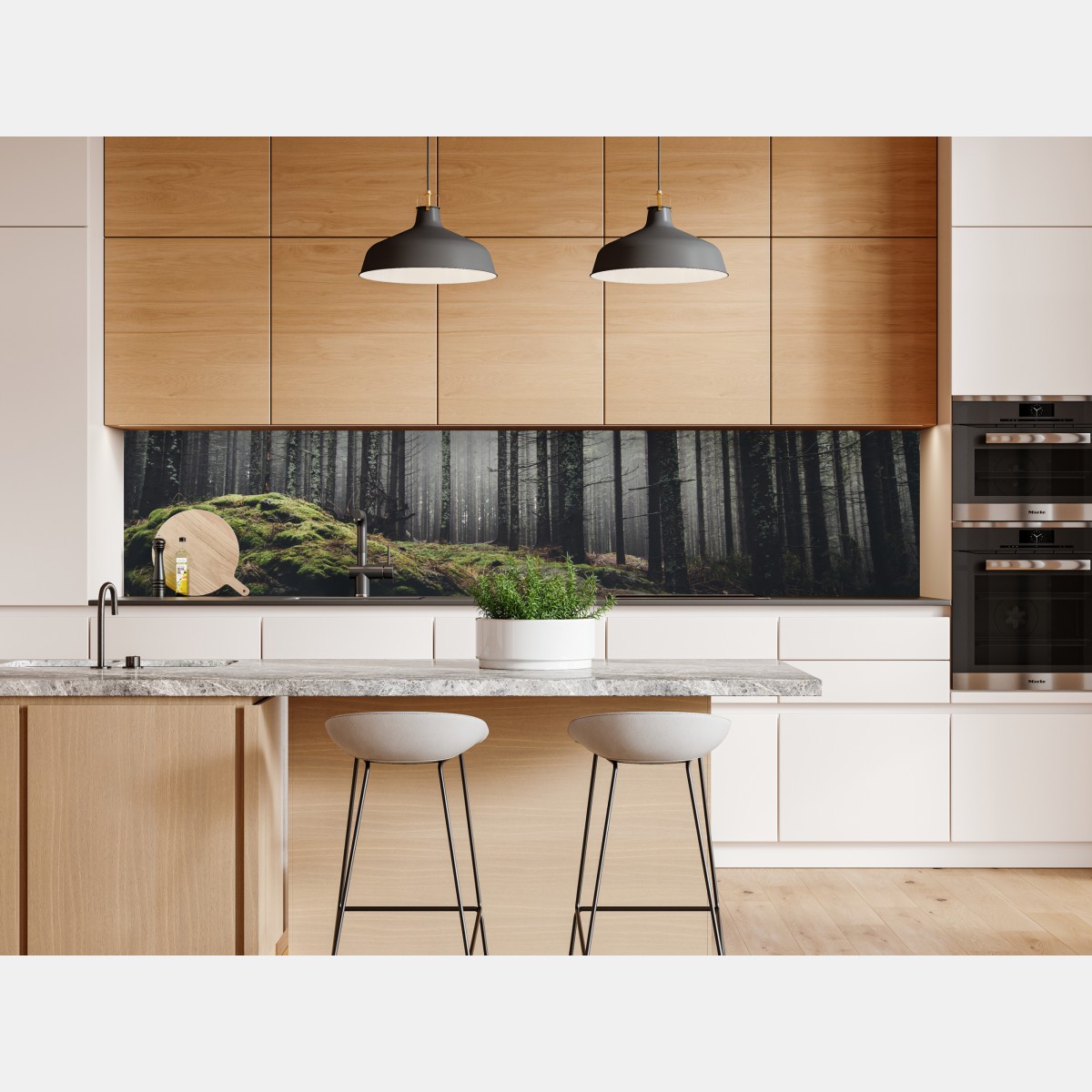 Naklejka repozycjonowalna mglisty las porośnięty mchem – Wallissimo® Naklejka repozycjonowalna mglisty las porośnięty mchem – Wallissimo®