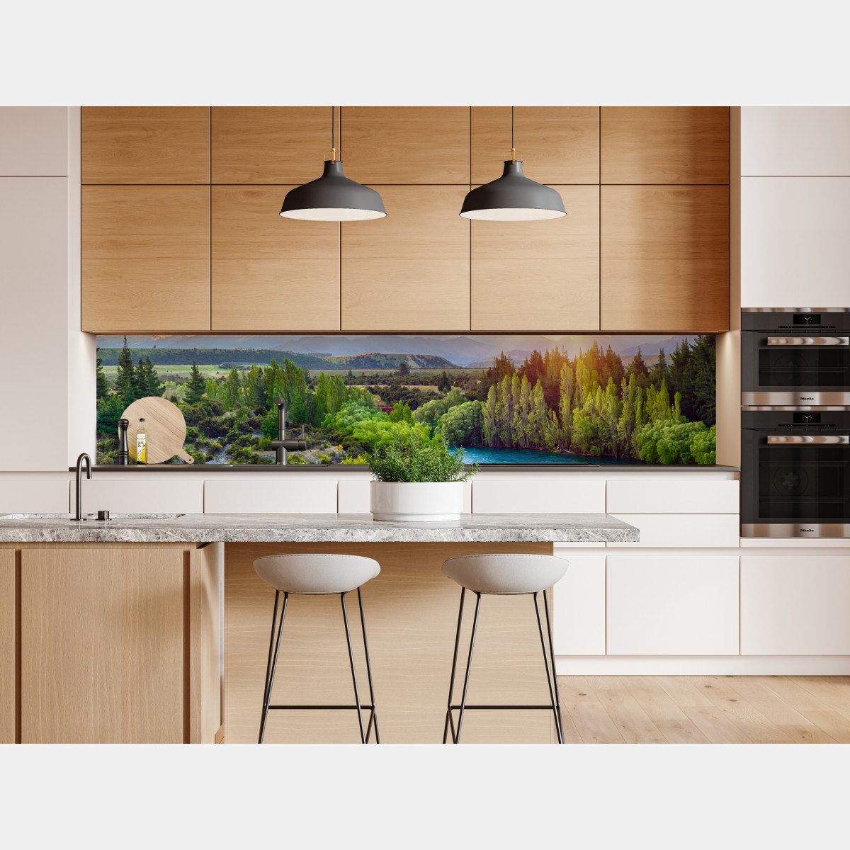 Naklejka repozycjonowalna zachód słońca nad rzeką Clutha i Alpami Południowymi – Wallissimo® Naklejka repozycjonowalna zachód słońca nad rzeką Clutha i Alpami Południowymi – Wallissimo®