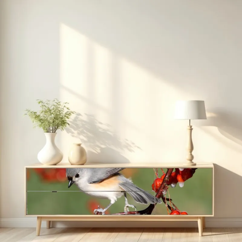 Naklejka repozycjonowalna akwarelowe liście eukaliptusa na ciemnym tle – Wallissimo®