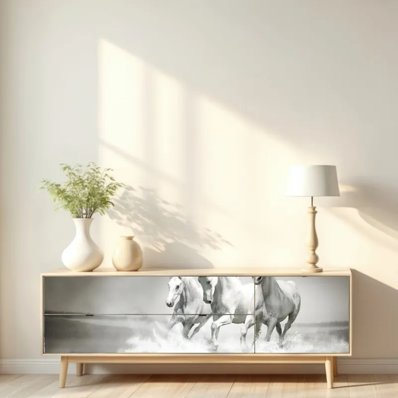 Naklejka repozycjonowalna spokojne jezioro z górskim odbiciem – Wallissimo®