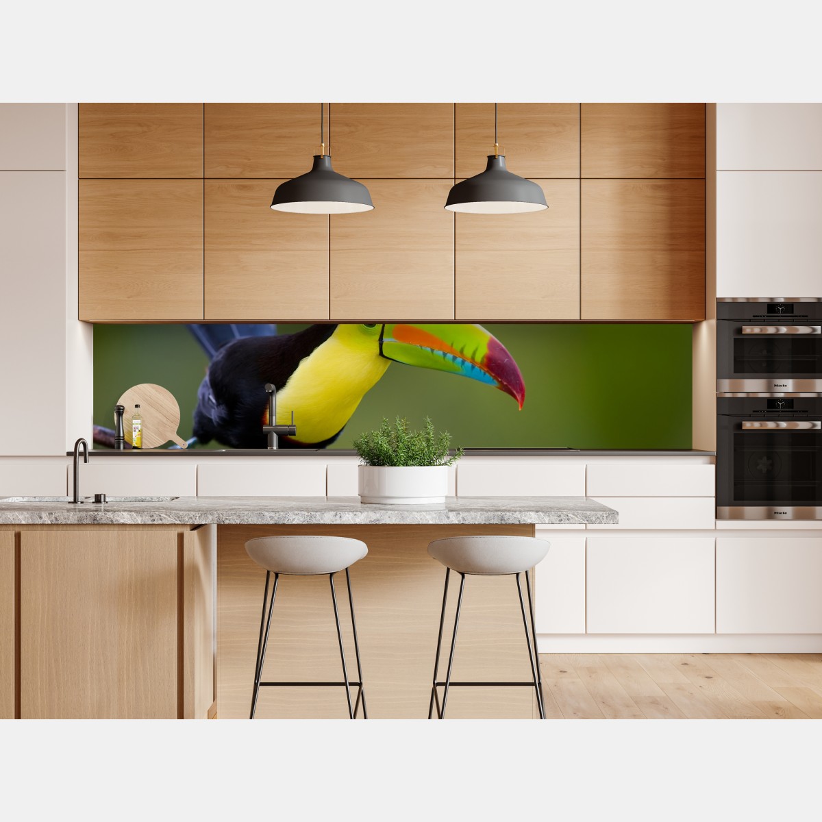 Naklejka repozycjonowalna żywy portret tukana – Wallissimo® Naklejka repozycjonowalna żywy portret tukana – Wallissimo®