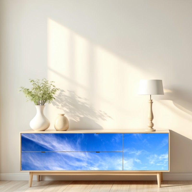 Naklejka repozycjonowalna słoneczna zielona łąka pod niebieskim niebem – Wallissimo® Naklejka repozycjonowalna słoneczna zielona łąka pod niebieskim niebem – Wallissimo®