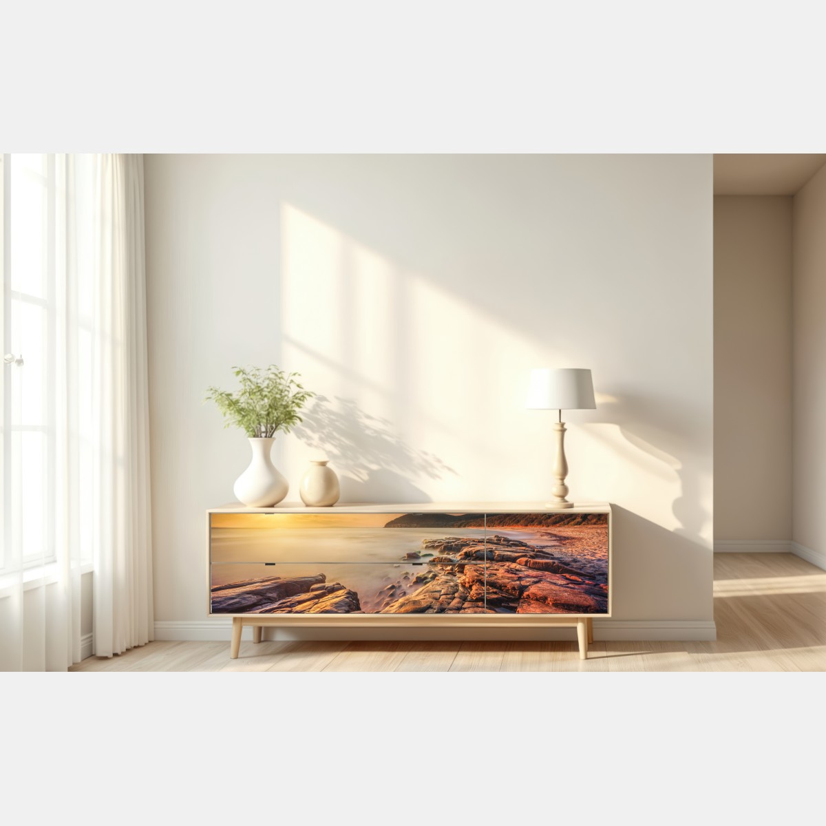 Naklejka repozycjonowalna zachód słońca w Cala Violina, Toskania – Wallissimo® Naklejka repozycjonowalna zachód słońca w Cala Violina, Toskania – Wallissimo®