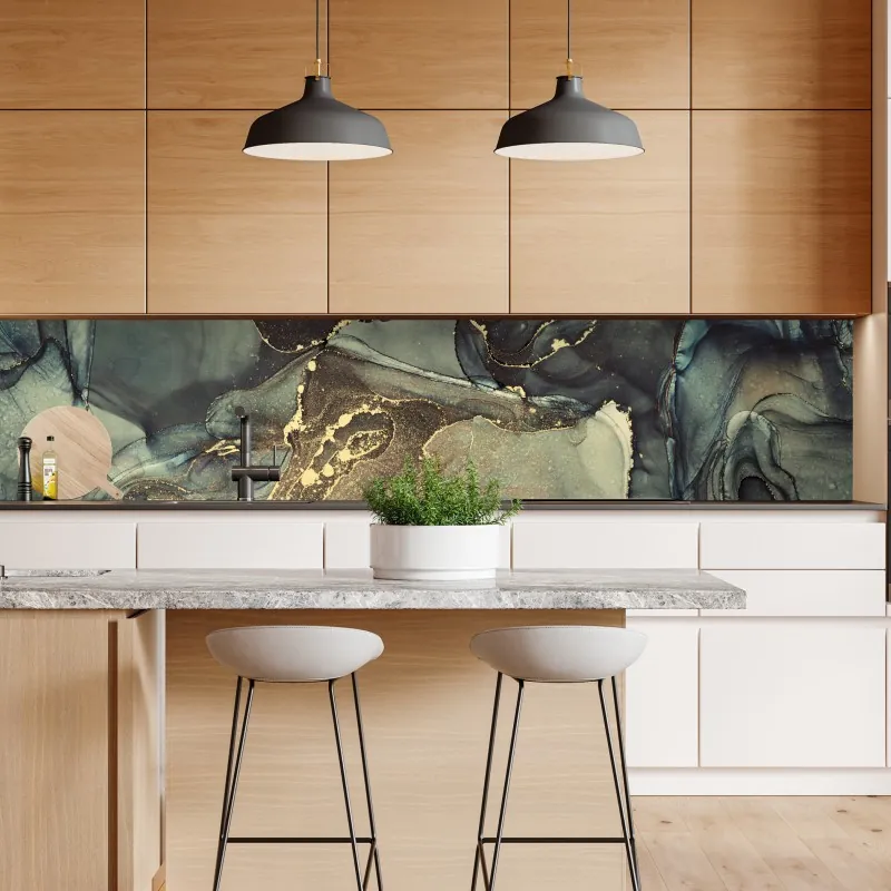 Naklejka repozycjonowalna spokojne alpejskie jezioro pod szczytem Wetterhorn, Szwajcaria – Wallissimo®