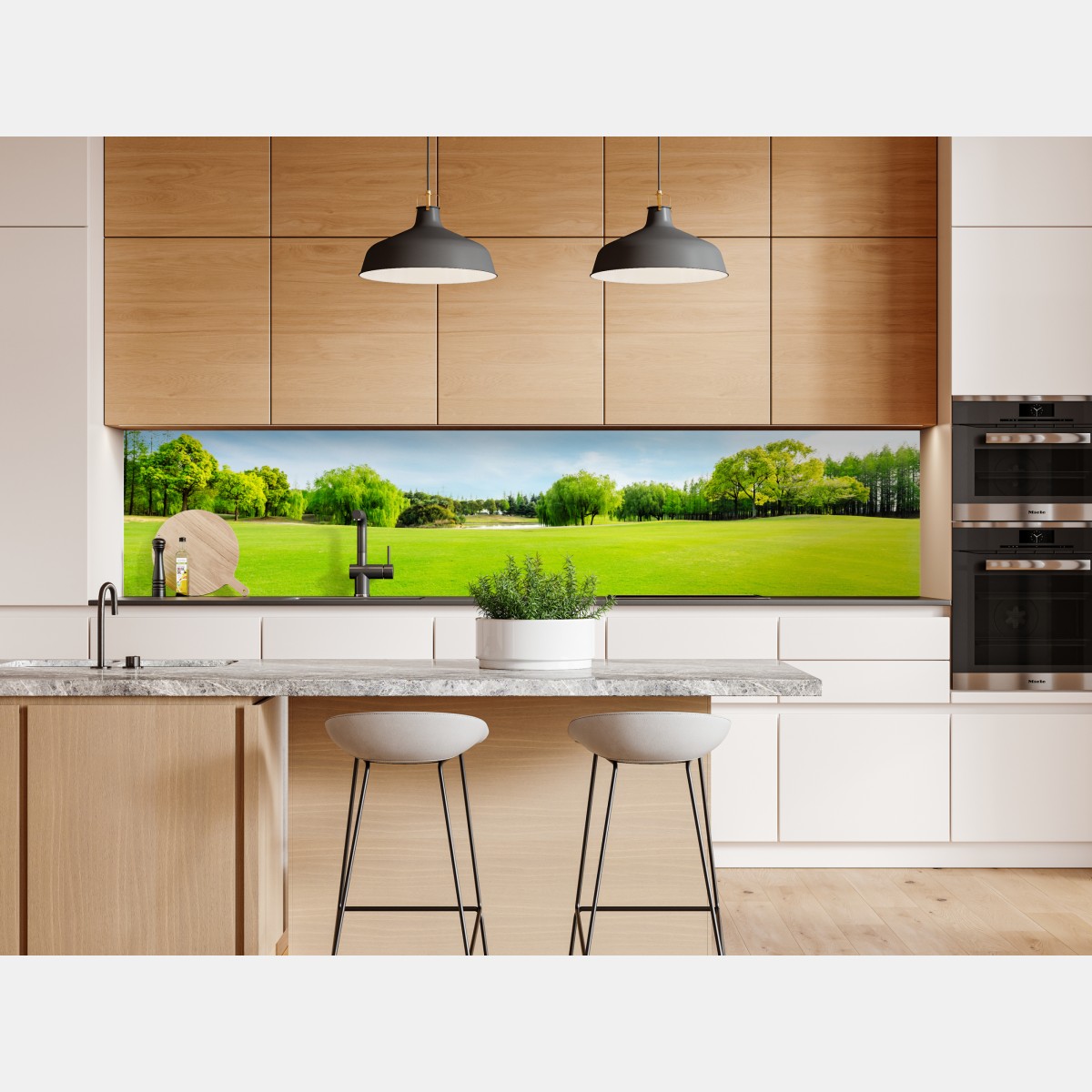 Naklejka repozycjonowalna spokojna zielona łąka pod błękitnym niebem – Wallissimo® Naklejka repozycjonowalna spokojna zielona łąka pod błękitnym niebem – Wallissimo®