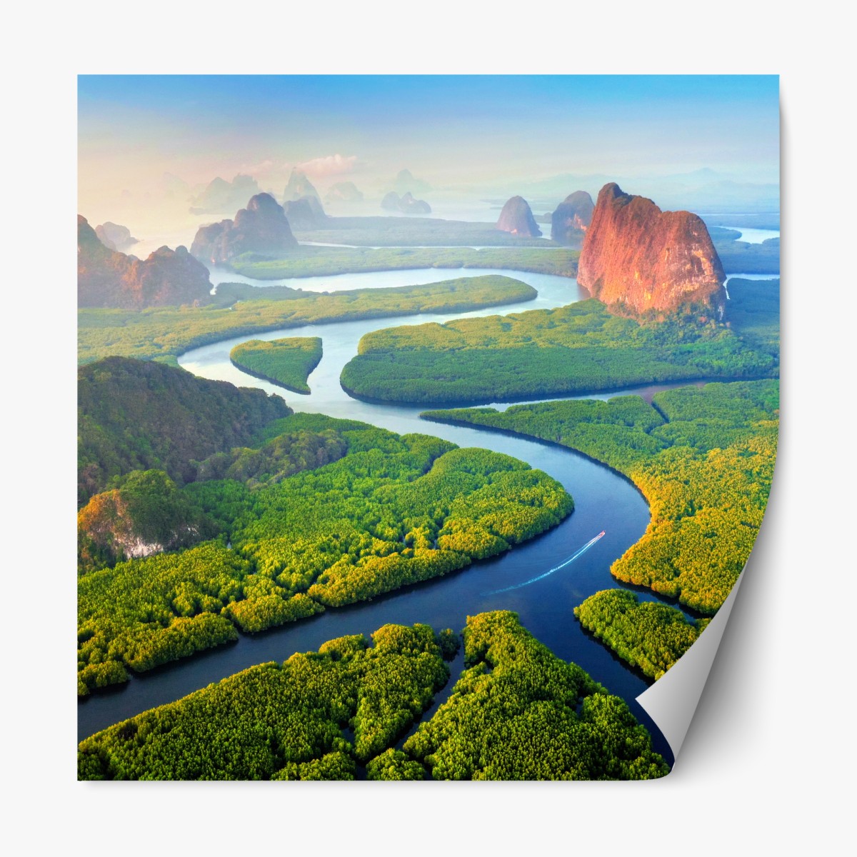 Repositionable sticker sunrise over Phang Nga Bay