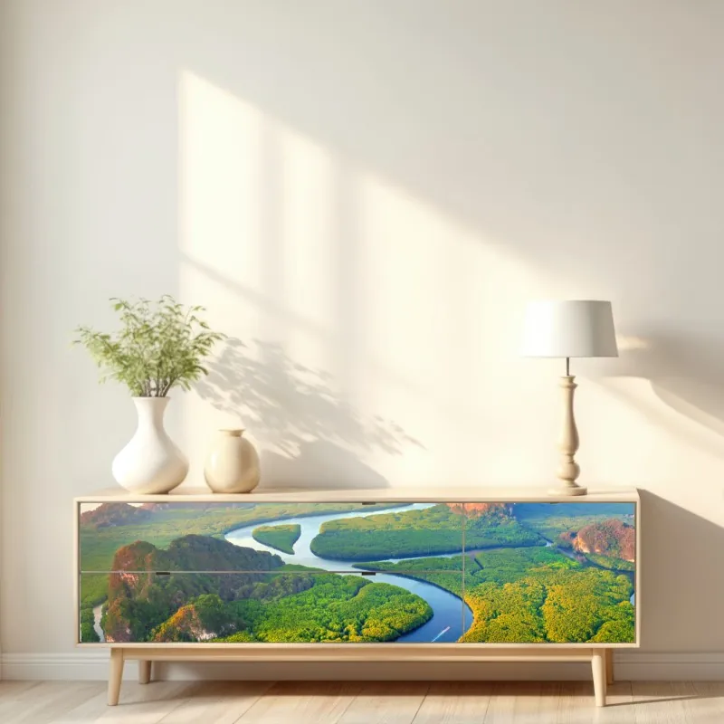 Naklejka repozycjonowalna wschód słońca nad Zatoką Phang Nga – Wallissimo® Naklejka repozycjonowalna wschód słońca nad Zatoką Phang Nga – Wallissimo®