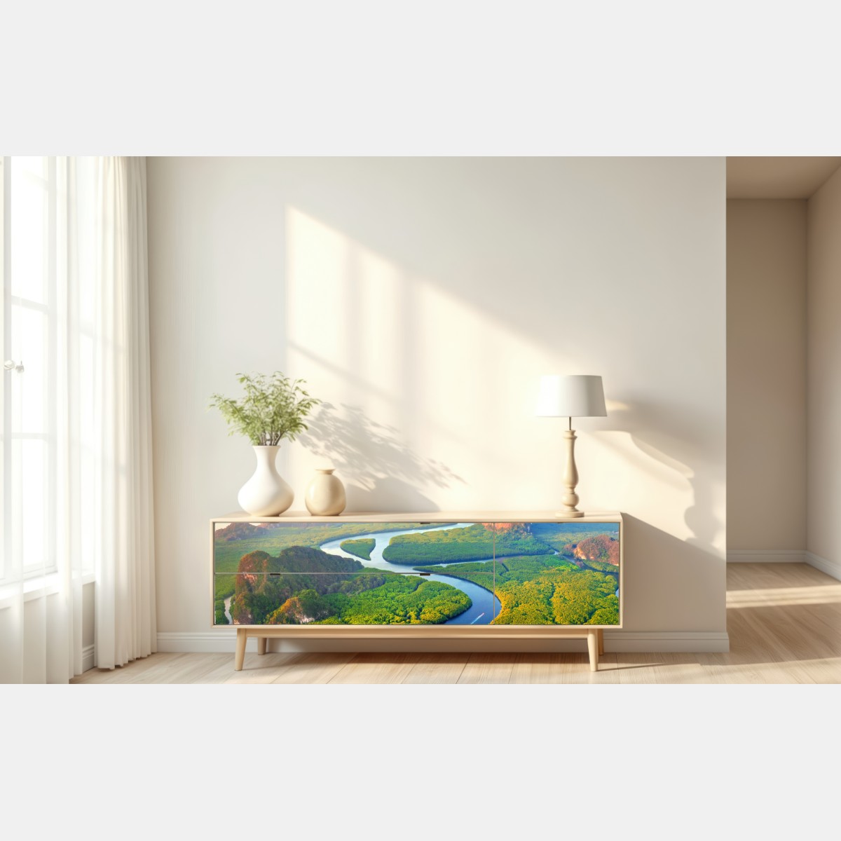 Naklejka repozycjonowalna wschód słońca nad Zatoką Phang Nga – Wallissimo® Naklejka repozycjonowalna wschód słońca nad Zatoką Phang Nga – Wallissimo®