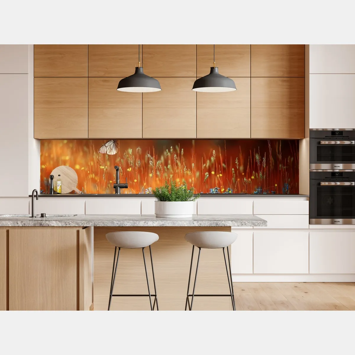 Naklejka repozycjonowalna motyl na złotej łące – Wallissimo® Naklejka repozycjonowalna motyl na złotej łące – Wallissimo®