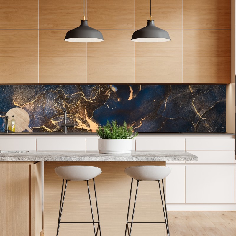 Naklejka repozycjonowalna nocny marmur ze złotymi żyłkami – Wallissimo® Naklejka repozycjonowalna nocny marmur ze złotymi żyłkami – Wallissimo®