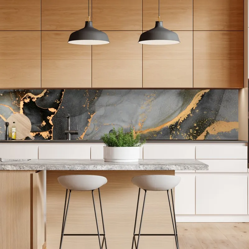 Naklejka repozycjonowalna ornamentalny złoty wzór chmur – Wallissimo®