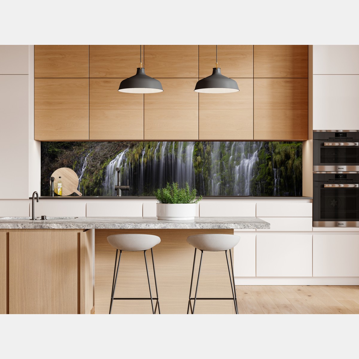 Naklejka repozycjonowalna wodospad porośnięty mchem w lesie – Wallissimo® Naklejka repozycjonowalna wodospad porośnięty mchem w lesie – Wallissimo®