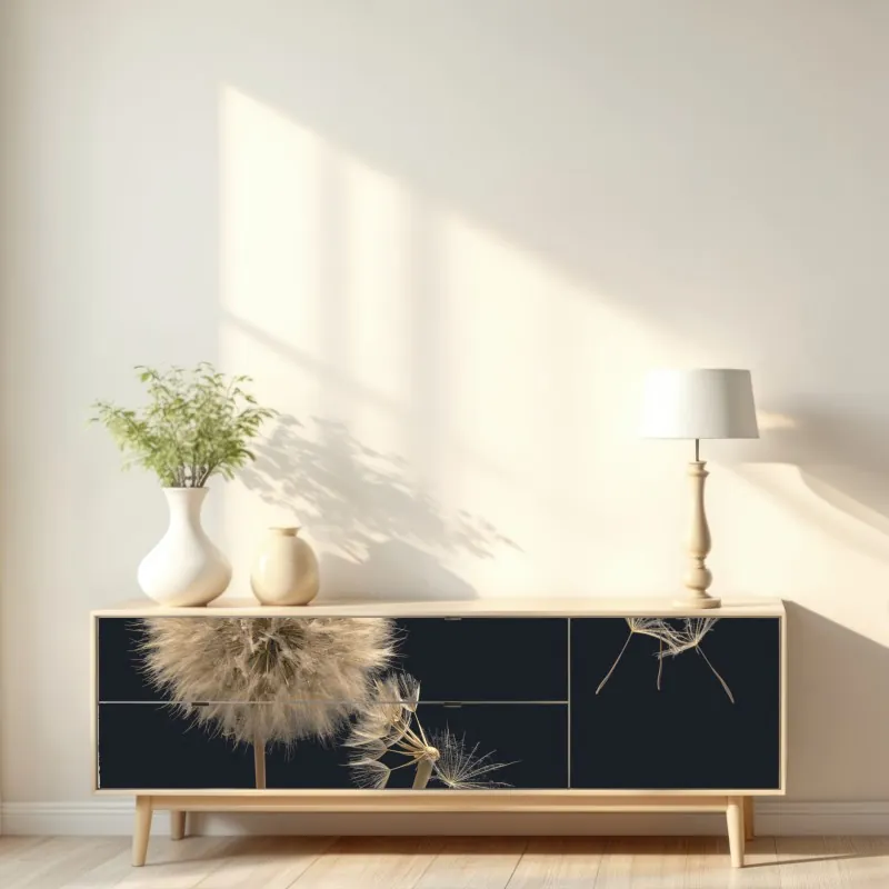 Naklejka repozycjonowalna geometryczna abstrakcja w odcieniach niebieskiego – Wallissimo®