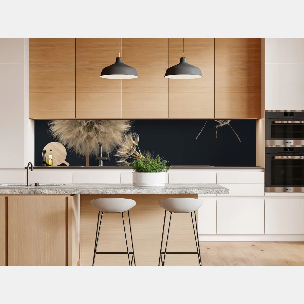 Naklejka repozycjonowalna delikatny dmuchawiec na ciemnym tle – Wallissimo® Naklejka repozycjonowalna delikatny dmuchawiec na ciemnym tle – Wallissimo®