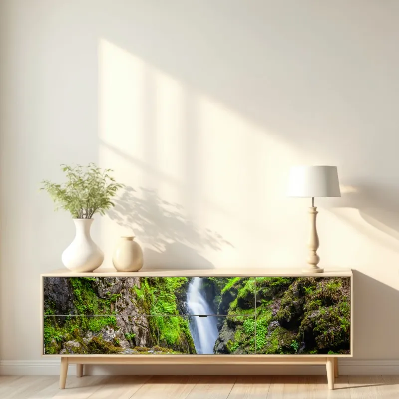 Naklejka repozycjonowalna elegancki czerwony flaming na czarnym tle – Wallissimo®