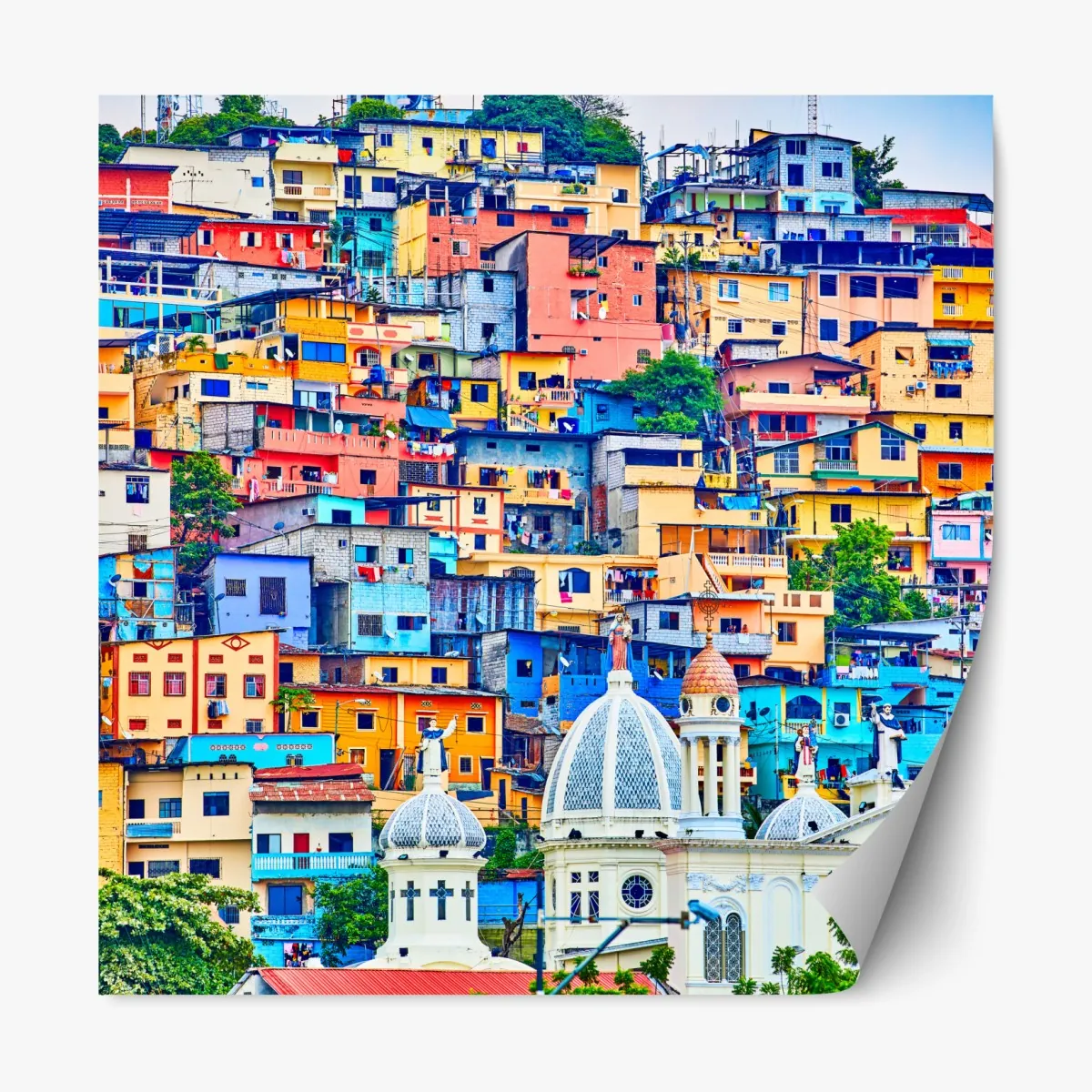 Naklejka repozycjonowalna kolorowe domy Las Peñas na wzgórzu Santa Ana, Guayaquil – Wallissimo® Naklejka repozycjonowalna kolorowe domy Las Peñas na wzgórzu Santa Ana, Guayaquil – Wallissimo®