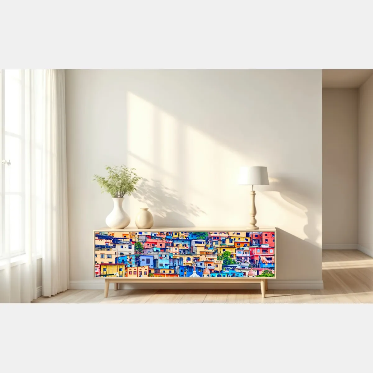 Naklejka repozycjonowalna kolorowe domy Las Peñas na wzgórzu Santa Ana, Guayaquil – Wallissimo® Naklejka repozycjonowalna kolorowe domy Las Peñas na wzgórzu Santa Ana, Guayaquil – Wallissimo®