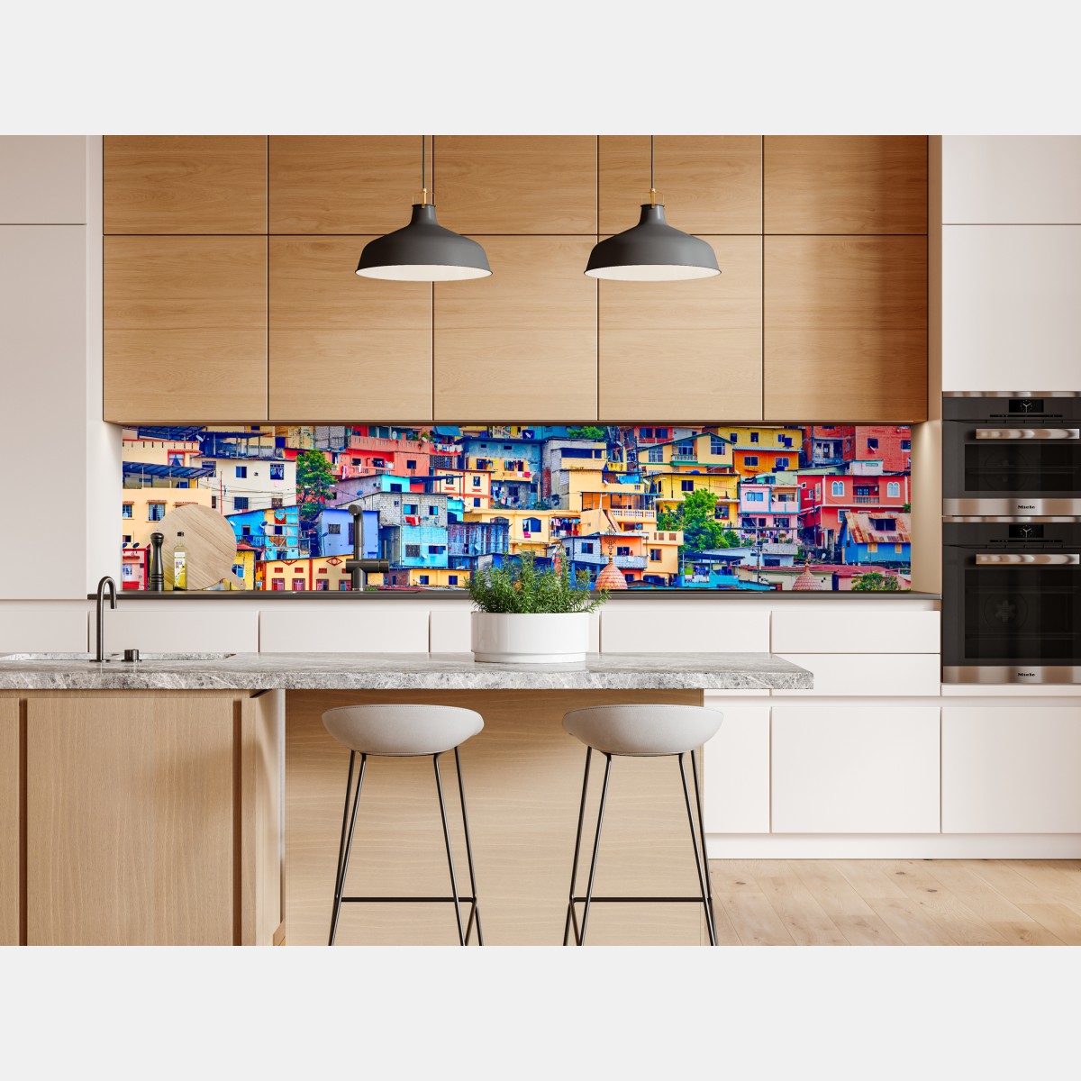 Naklejka repozycjonowalna kolorowe domy Las Peñas na wzgórzu Santa Ana, Guayaquil – Wallissimo® Naklejka repozycjonowalna kolorowe domy Las Peñas na wzgórzu Santa Ana, Guayaquil – Wallissimo®