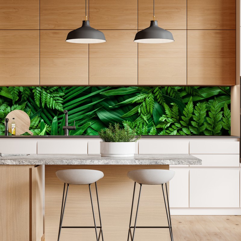 Naklejka repozycjonowalna bujny zielony wzór liści – Wallissimo® Naklejka repozycjonowalna bujny zielony wzór liści – Wallissimo®